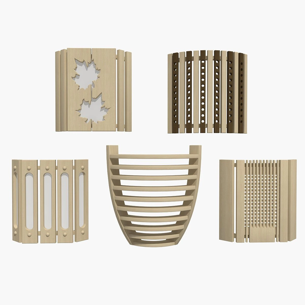 sauna light set 01 3D Model .c4d .max .obj .3ds .fbx .stl .blend 