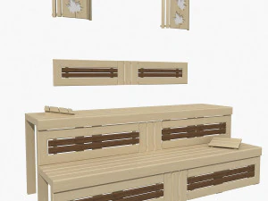 sauna bench 03 3D Model