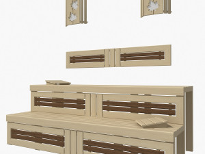 sauna bench 03 3D मॉडल