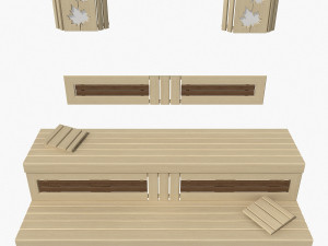 sauna bench 03 3D मॉडल