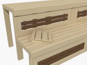 лавка для сауни 03 3D Модель
