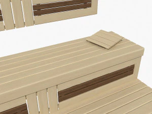 лавка для сауни 03 3D Модель