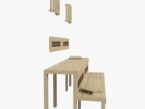 лавка для сауни 03 3D Модель