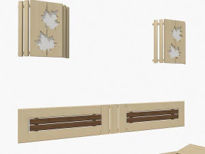 лавка для сауни 03 3D Модель