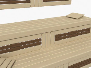 лавка для сауни 03 3D Модель