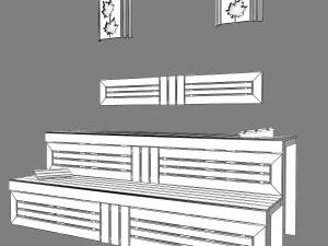 лавка для сауни 03 3D Модель