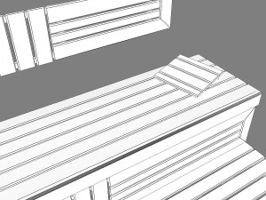 лавка для сауни 03 3D Модель