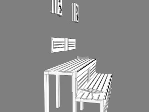 лавка для сауни 03 3D Модель