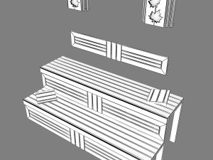 лавка для сауни 03 3D Модель