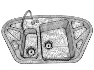 kitchen sink foster trapezio Model 3D