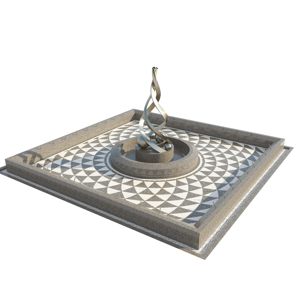 fountain 11 3D Model .c4d .max .obj .3ds .fbx .stl .blend 