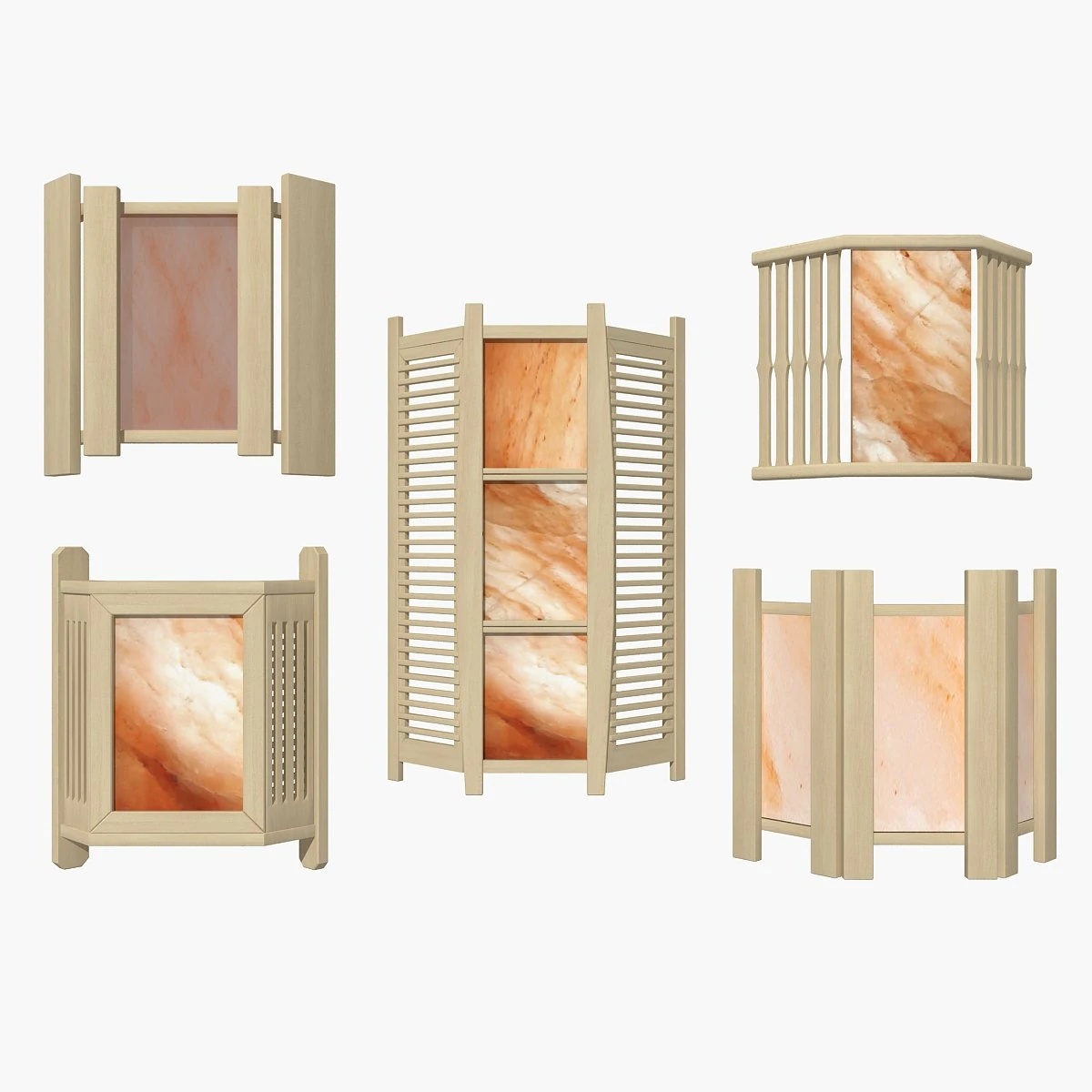 sauna light set 02 3D Model .c4d .max .obj .3ds .fbx .stl .blend 