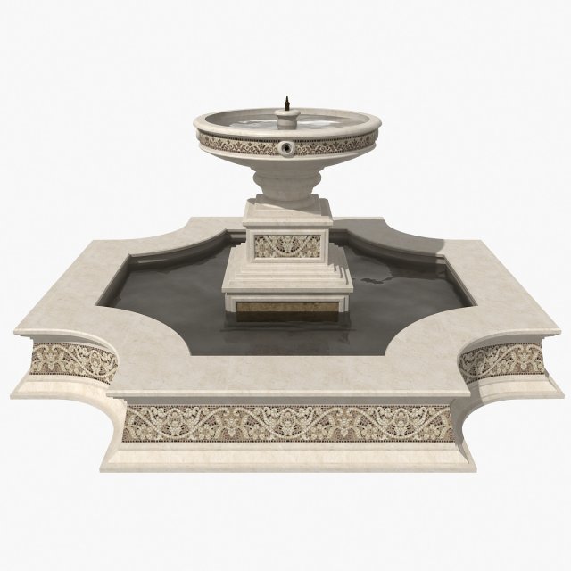 fountain 12 3D Модель .c4d .max .obj .3ds .fbx .stl .blend 