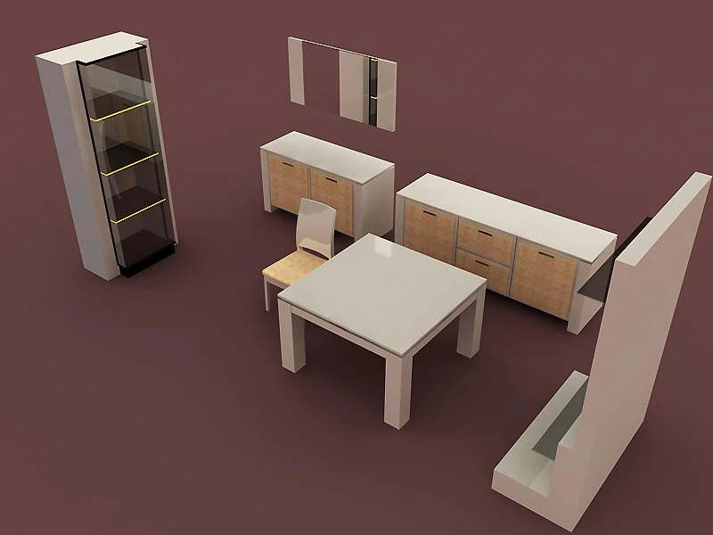 dining room set diamond 3D Model .c4d .max .obj .3ds .fbx .stl .blend