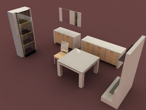 dining room set diamond 3D Модель