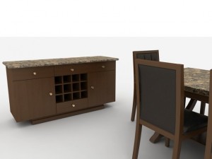 darlington dining set Modello 3D