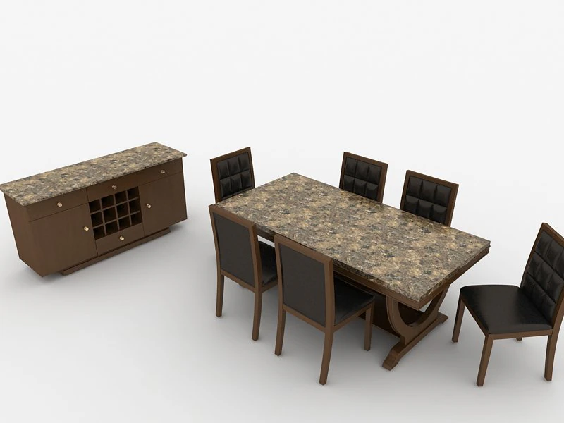 darlington dining set 3D Model .c4d .max .obj .3ds .fbx .stl .blend 