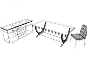 darlington dining set Modello 3D