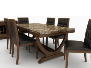 darlington dining set Modello 3D