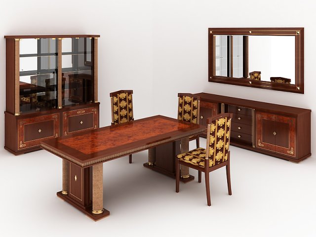 magna dining set 3D Модель .c4d .max .obj .3ds .fbx .stl .blend 
