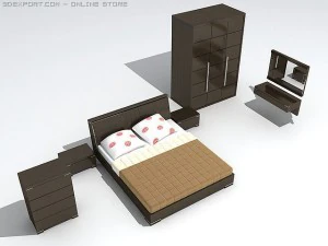 bedroom set imola 3D Model