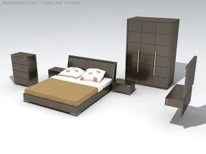 bedroom set imola 3D Model
