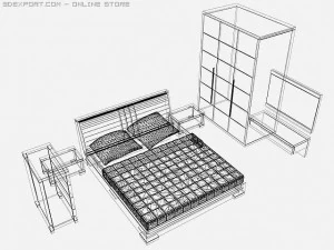 bedroom set imola 3D Model