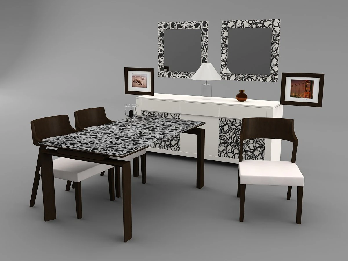 domitalia trend dining set1 3D Model .c4d .max .obj .3ds .fbx .stl .blend 