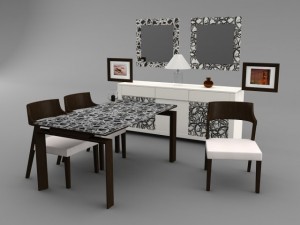 domitalia trend dining set1 Modèle 3D