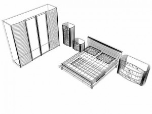 bedroom set naomi 3D मॉडल