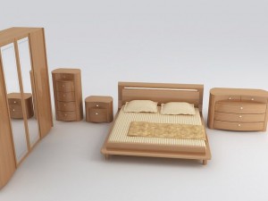 bedroom set naomi 3D मॉडल