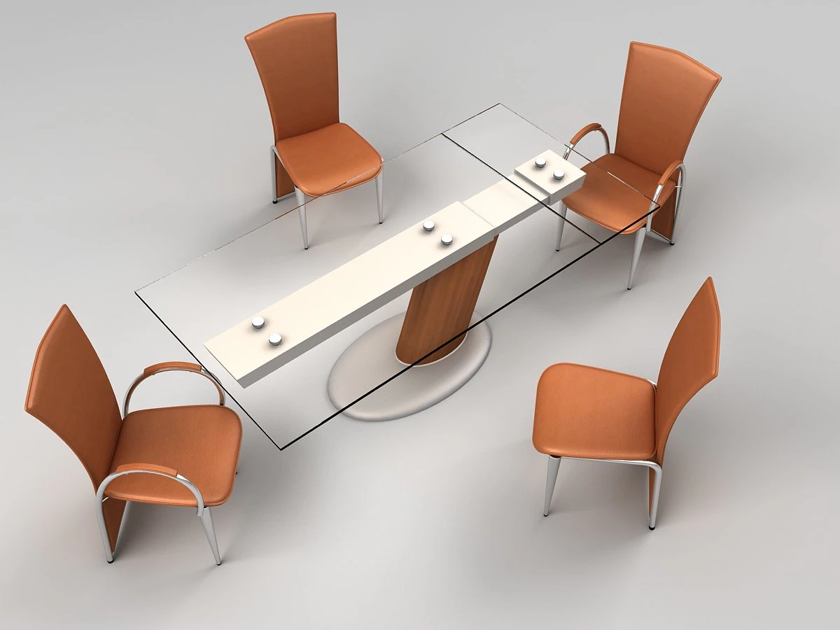 emsl dinning set 3D Model .c4d .max .obj .3ds .fbx .stl .blend 
