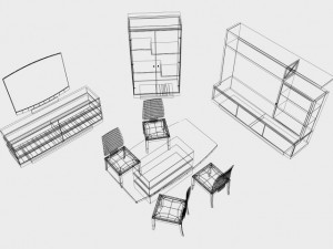 garda dinning room set 3D मॉडल