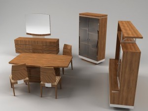 garda dinning room set 3D मॉडल