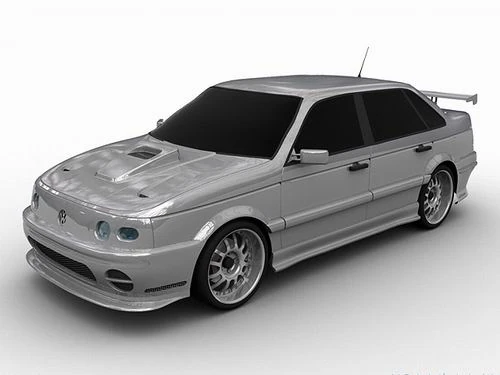 vw passat b3 tuned 3D Model .c4d .max .obj .3ds .fbx .stl .blend 
