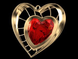 gold pendant heart 3D Model