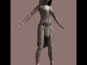 zata woman in armor 3D Model