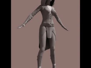 zata woman in armor 3D Model