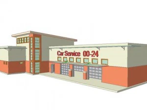 कार सेवा 3D मॉडल