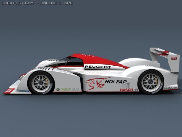 peugeot 908 lm, low poly 3D-Modell .c4d .max .obj .3ds .fbx .stl .blend 