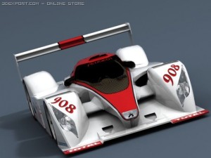 peugeot 908 lm, low poly 3D-Modell