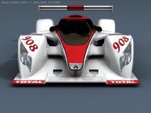 peugeot 908 lm, low poly 3D-Modell