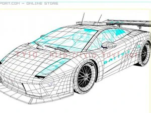 gallardo low poly gt3 and polizi 3D Model