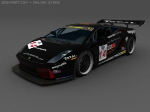 gallardo low poly gt3 and polizi 3D Model