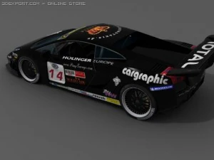 gallardo low poly gt3 and polizi 3D Model