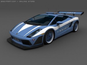 gallardo low poly gt3 and polizi 3Dモデル
