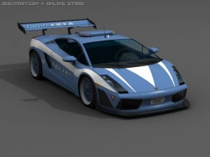 gallardo low poly gt3 and polizi 3D Model