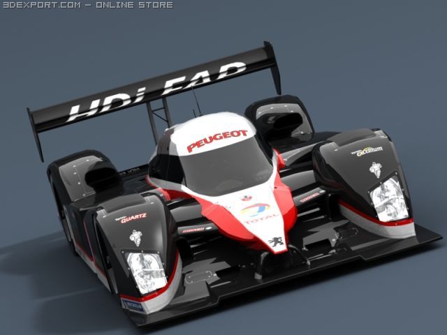 peugeot 908 lm 2007 Modelo 3D .c4d .max .obj .3ds .fbx .stl .blend 