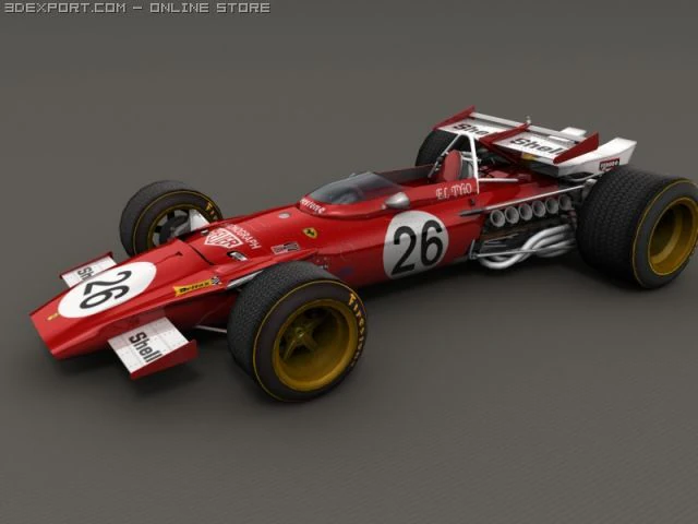 ferrari f312b  1970 low poly 3D Model .c4d .max .obj .3ds .fbx .stl .blend 