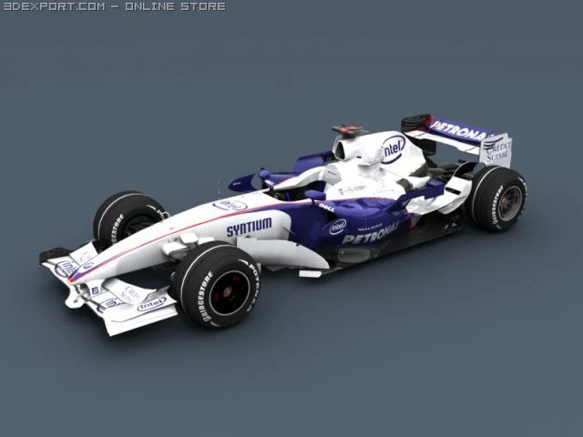 bmw sauber f1 2008 3D Model .c4d .max .obj .3ds .fbx .stl .blend 